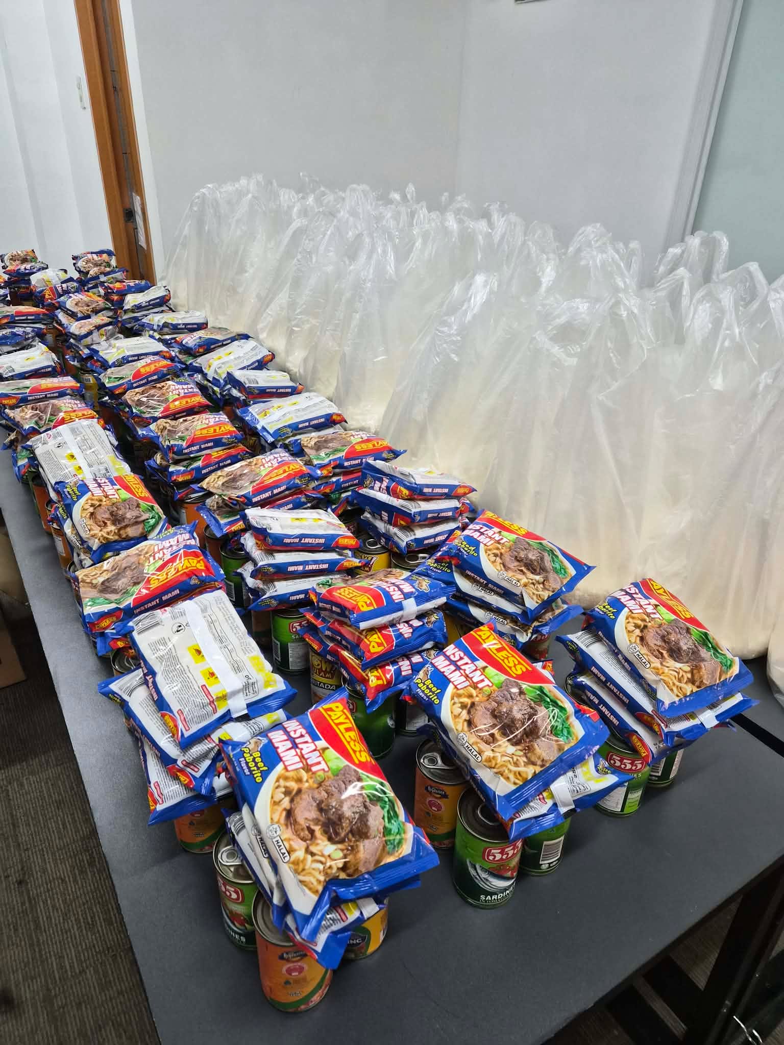First batch, 100 relief packs prepared